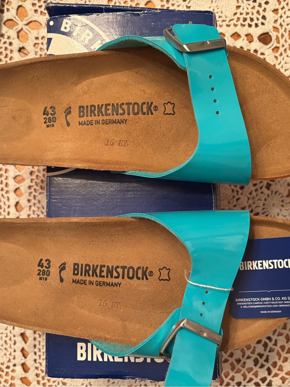 Birkenstock Women’s Madrid Sandals in Turquoise Patent